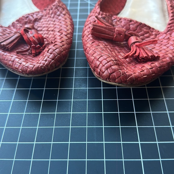 JCrew Woven Red Loafers Moccasins - Picture 4 of 4